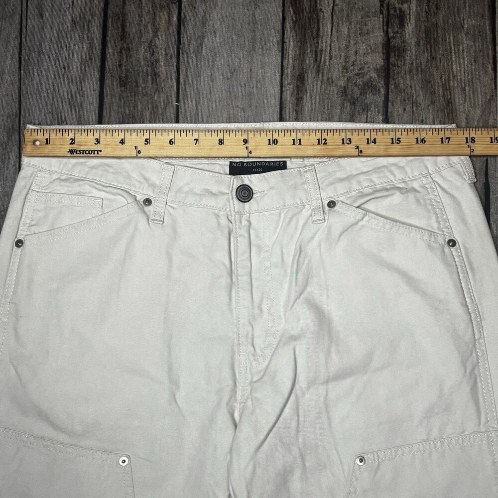 Y2K NO BOUNDARIES Double Knee Utility Beige Pants Mens 34x30 - Picture 4 of 8